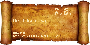 Hold Borsika névjegykártya